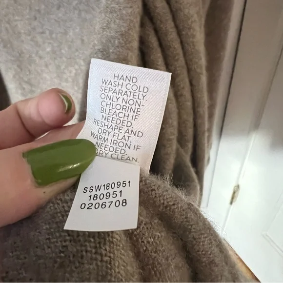 J Jill Light Brown Cashmere Longline Open-Front Cardigan - Picture 6 of 7